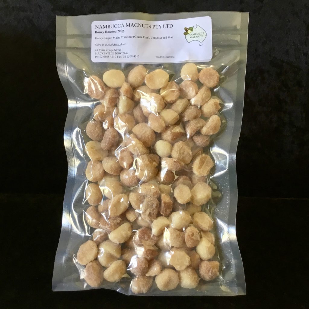 Honey Roasted Macadamias 200g Nuts, Snacks & Fresh Flowers