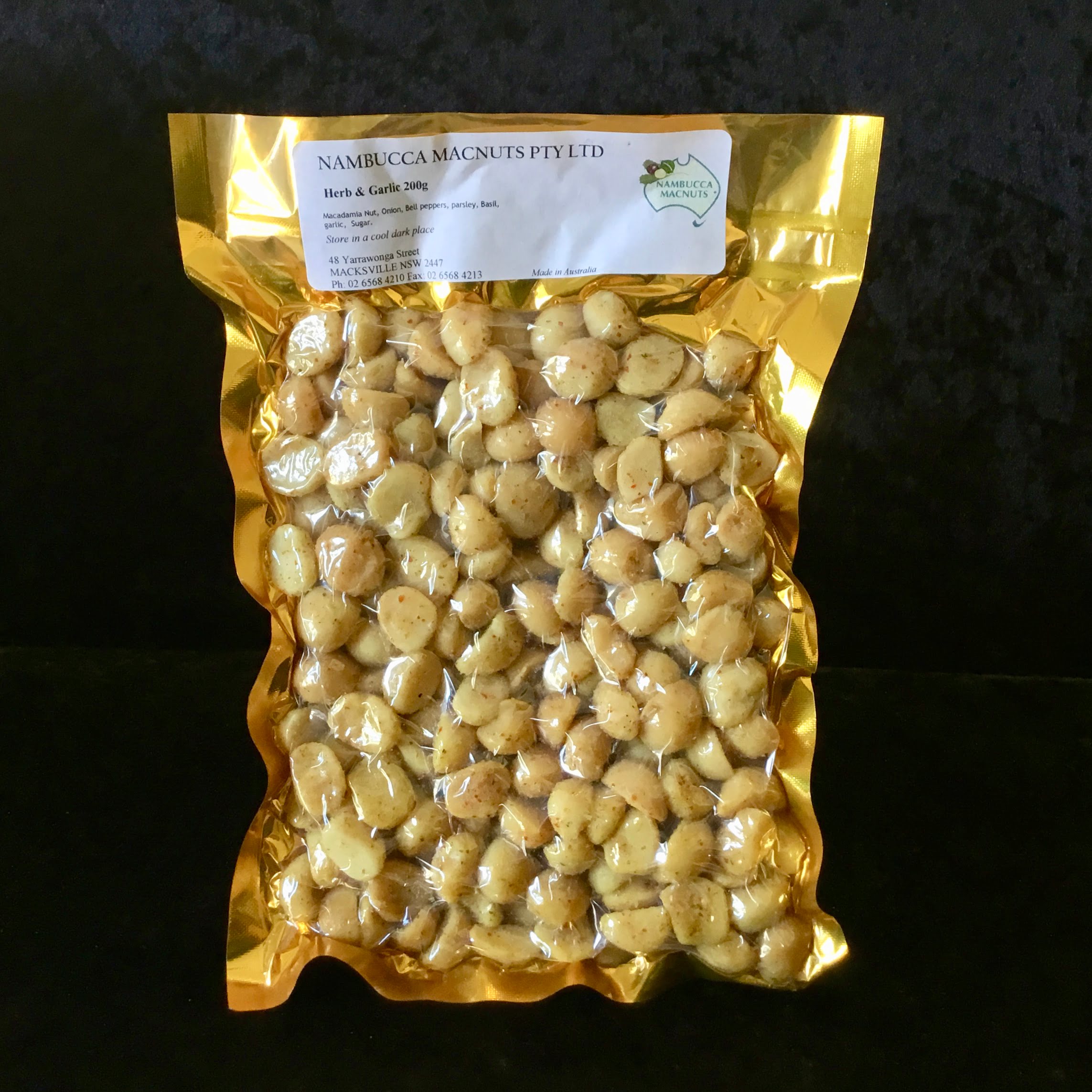 Herb & Garlic Macadamias - 200g 1 Herb & Garlic Macadamias - 200g